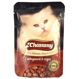 Корм для кошек Chammy с говядина в соусе 85г.